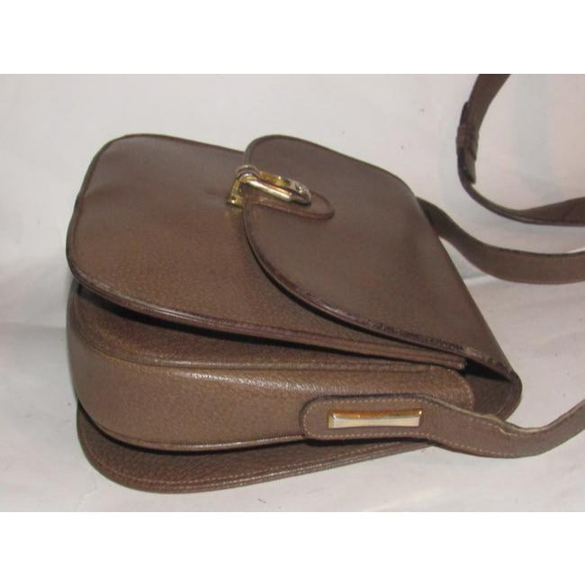 Gucci Vintage Brown Leather With Black Flecks Shoulder Bag