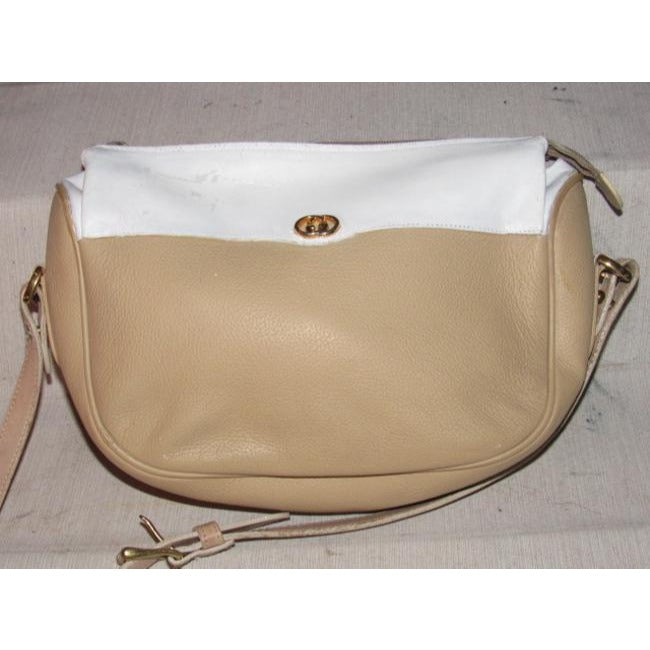 Gucci Vintage Pursesdesigner Purses White And Camel Leather Cross Body Bag