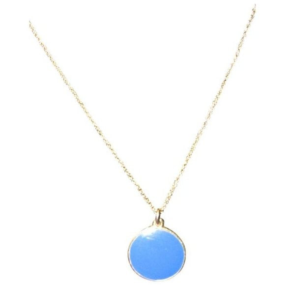 Kate Spade Blue Enamel & Gold Pendant and Necklace