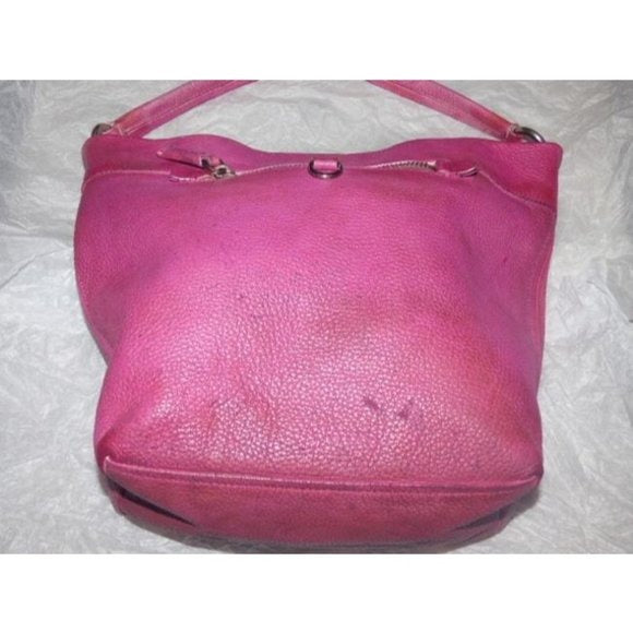 RETRO-Prada Vintage Dark Pink Textured Leather Large Hobo Bag