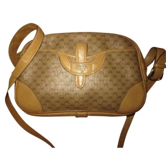 Gucci Supreme Shoulder Camera Micro Guccissima Print Rounded Top Brown Patent Gg Canvas Cross Body