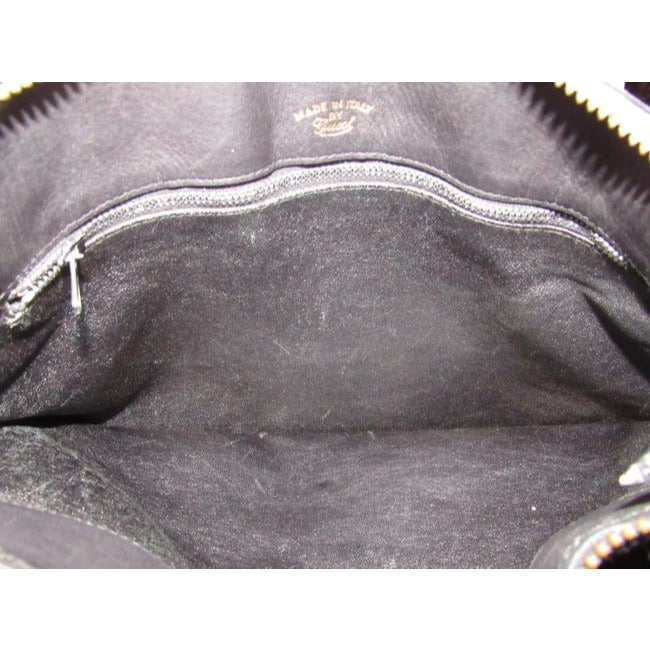 Gucci Vintage Black Suede With Black Leather Hobo Bag