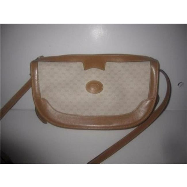 Gucci Camel on Ivory Micro G Print Half Moon Shape Purse