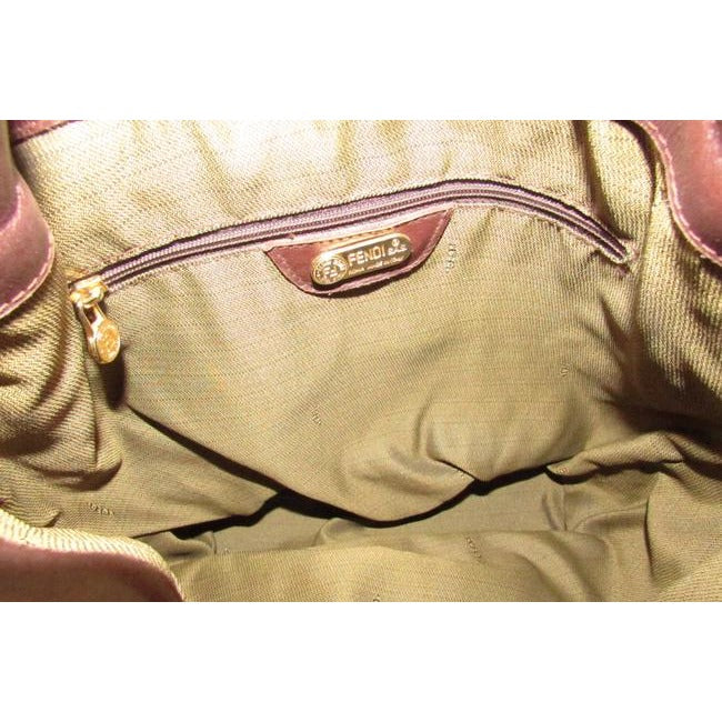 Fendi Bucket Bag Quilted Pasta Design Shouldercross Body Brown Quilted Leather Satchel