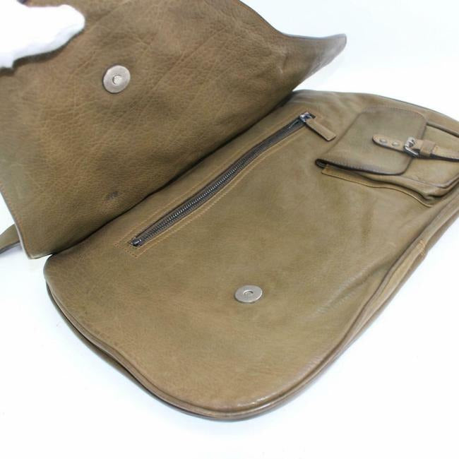 Amazing Dior Vintage, 'Gaucho' Satchel in Olive Leather with Copper Trim and Silver Hardware