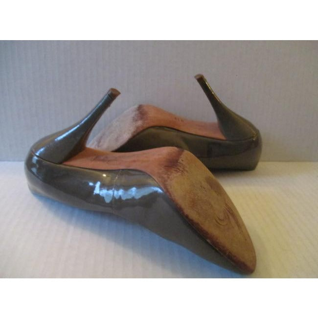 Jean Michel Cazabat Dark Taupe Patent Leather Pumps Size Us