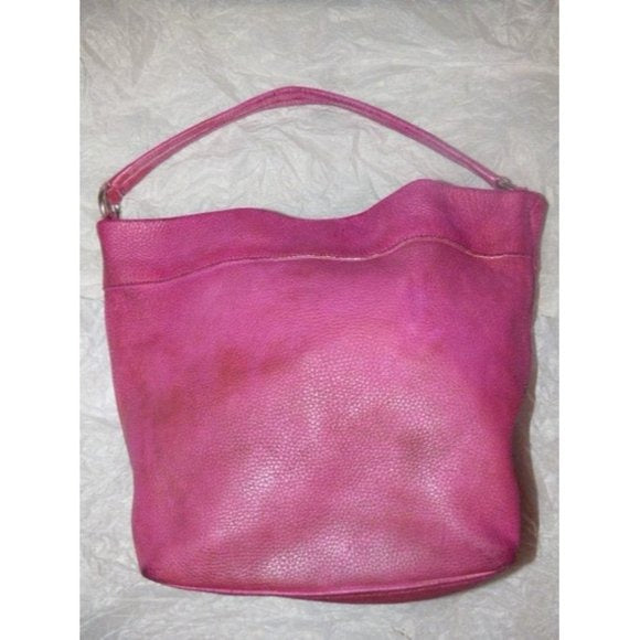 RETRO-Prada Vintage Dark Pink Textured Leather Large Hobo Bag