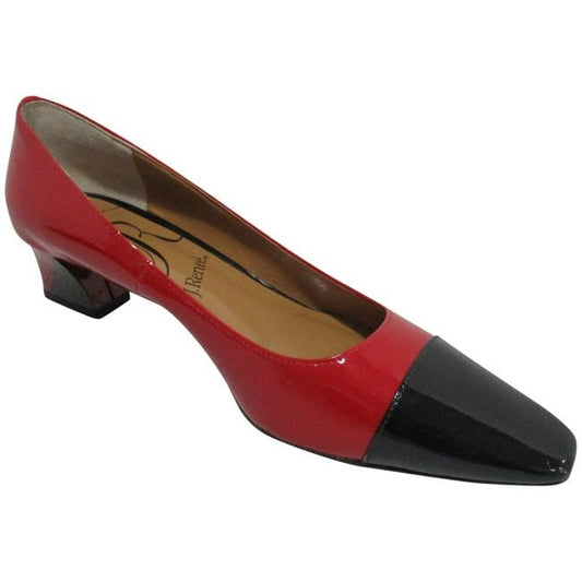 J Renee Red And Black Jipsy Stunning Patent Squared Pumps Size Us