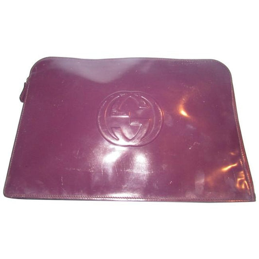 Gucci Xl Vintage Style Pursesdesigner Purses Purple Patent Leather Clutch