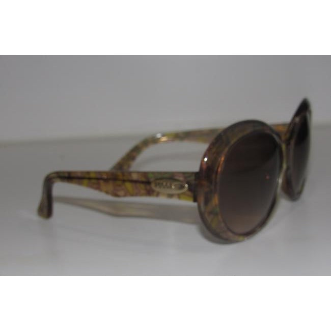 Emilio Pucci Marbleized Heavy Plastic In Browns And Greens Sunglassesdesigner Sunglasses