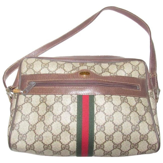Gucci Vintage Pursesdesigner Purses Shades Of Brown Large G Logo Print Coated Canvas And Leather Wit