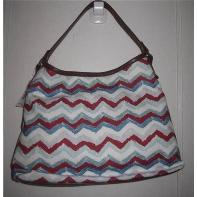 Missoni New Pursesnew Designer Purses Multi Color Chevron Print Fabric And Camel Leather Hobo Bag