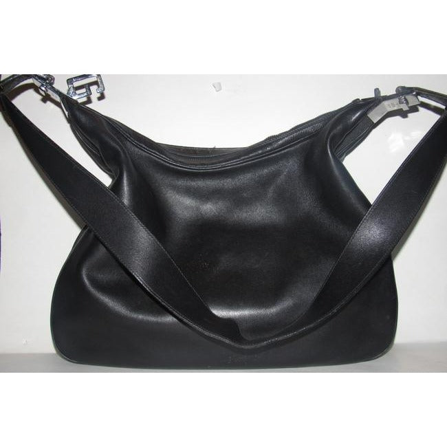 Gucci Shoulder Style With Locking Chrome G Black Leather Hobo Bag