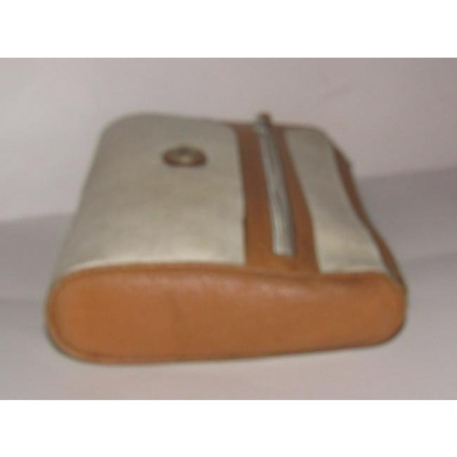 Gucci Webby Guccissima Print Purse Ivory With Tan Leather Coated Canvas Clutch