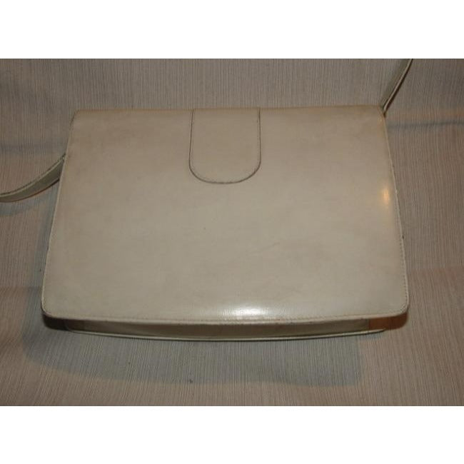 Gucci Mod White Leather Chrome Shoulder Bag