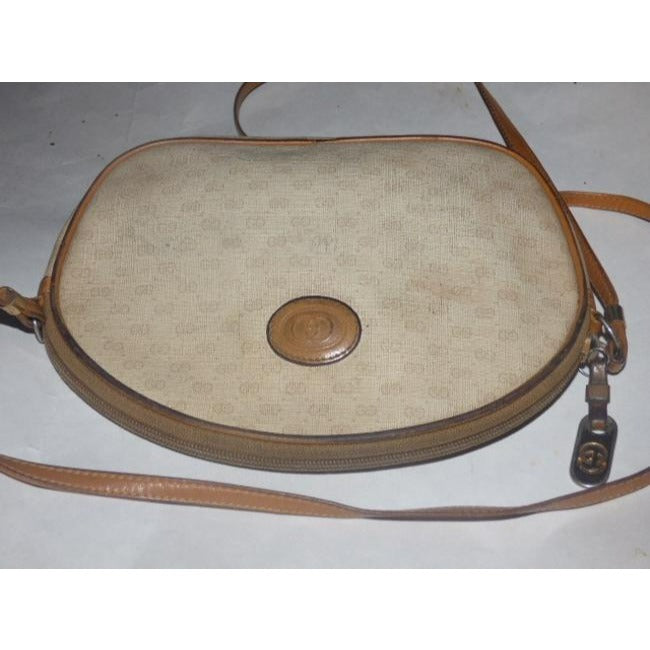ON SALE! Gucci Camel On Ivory Micro Guccissima Print Crossbody