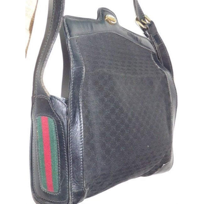 Gucci W Micro Guccissima Red Green Stripes Black G Print Leather Jacquard