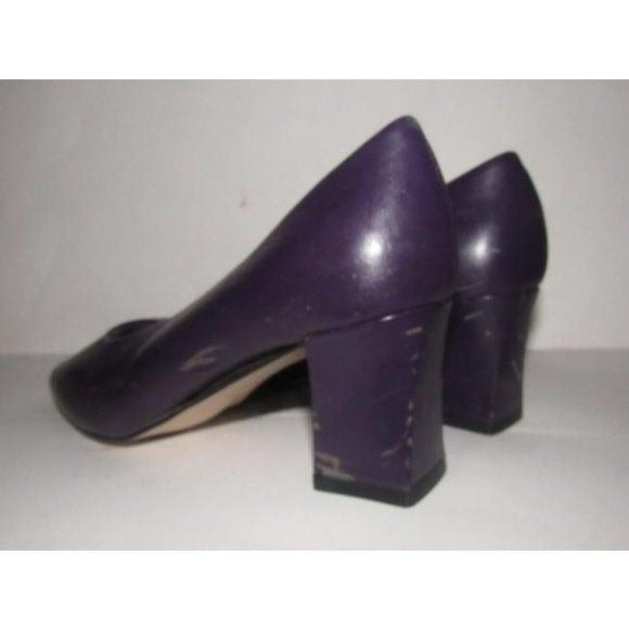 Fanfares Vintage Purple Leather Almond Toe Pump