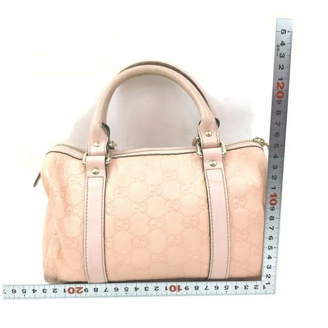 Gucci Joy Bag Boston Print Joy Pink Guccissimagold Gg Leather Satchel