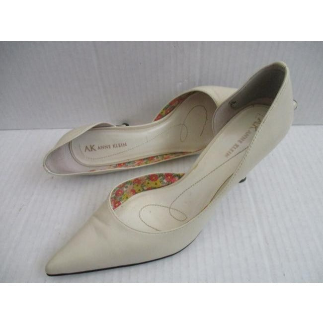 Anne Klein Cream Pointed Toe D Orsay Heels Pumps Size Us