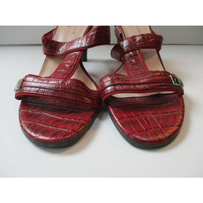 Ak Anne Klein Red Charley Iflex Brick Croc Slip On Open Sandals Size Us