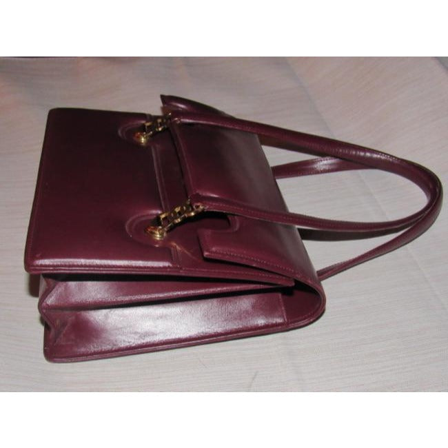 Gucci Vintage Pursesdesigner Purses Burgundy Leather Satchel