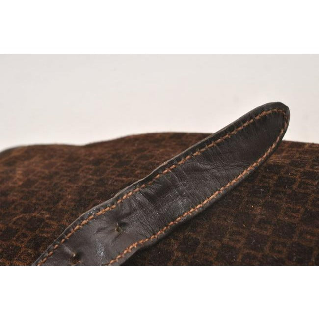 Gucci Padlock Envelope Top Brown Square G Logo Print Gg Suede And Leather Shoulder Bag