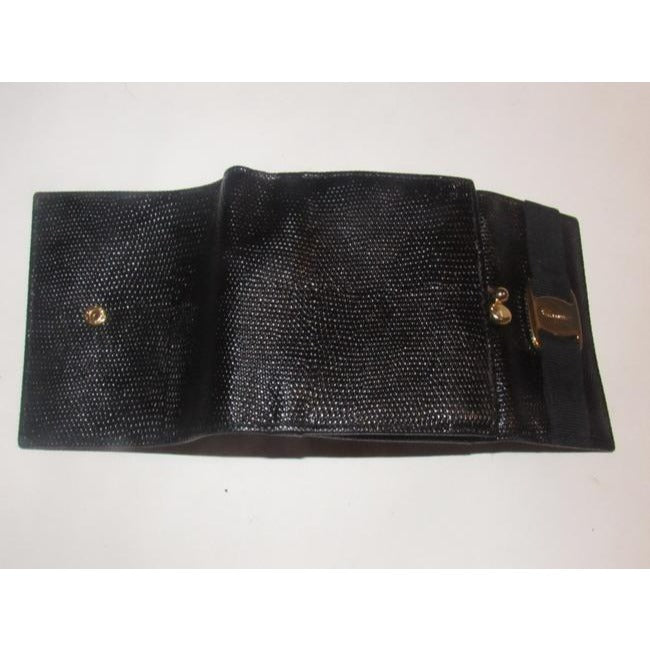 Salvatore Ferragamo Black Textured Leather Vintage Wallet