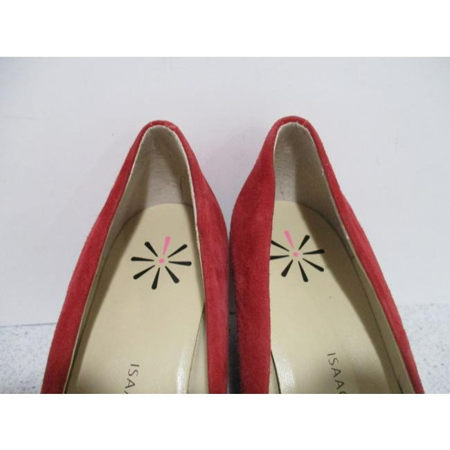Isaac Mizrahi For Target Cherry Pink Live Cranberry Suede Round Toe Pumps Wedges Size Us