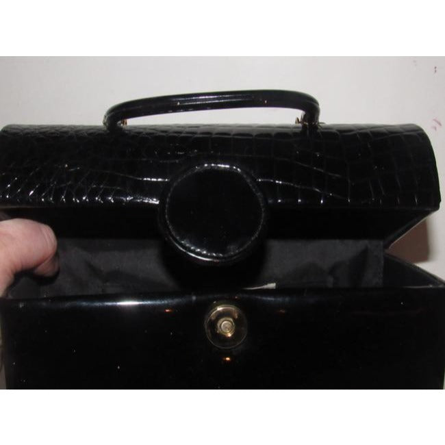 La Regale Vintage Pursesdesigner Purses Black Lucite And Black Patent Leather Satchel