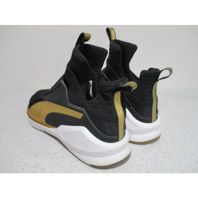 Puma Black And Gold Edgy White Signature Logo Sneakers Size Eu