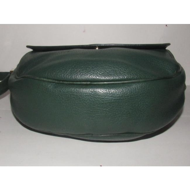 Gucci Round Canteen Style Textured Green Leather Satchel