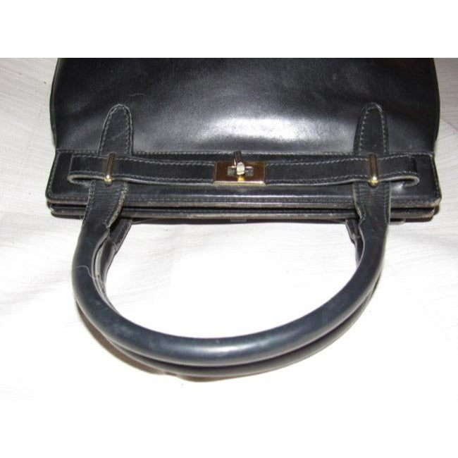 Gucci Vintage Buttery Soft Black Leather Satchel