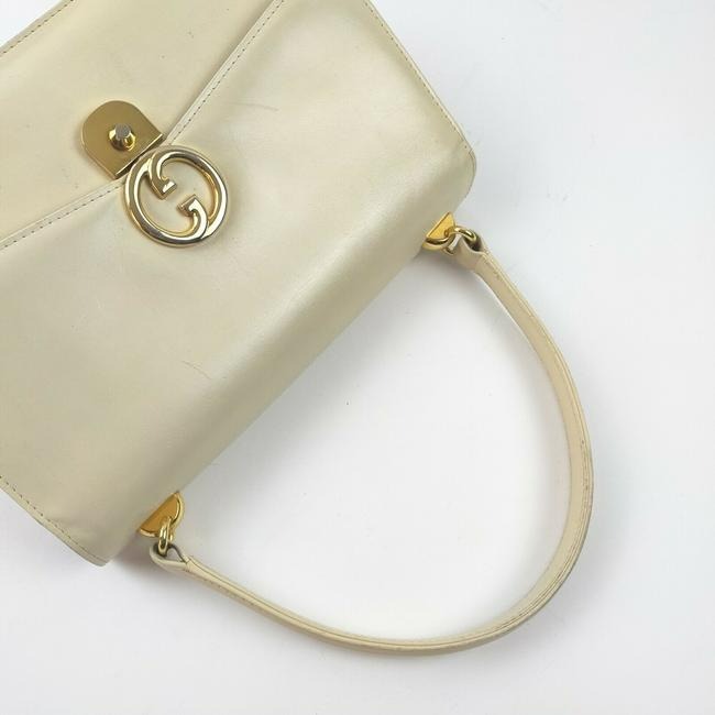 Gucci mod cream leather 1973 top handle bag