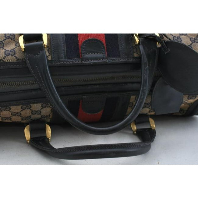 Gucci Tote W Guccissima Sherry Line Xxl Overnight Satcheltote W Wide Stripe Navy G Logo Printred Gg