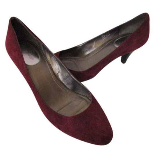 Calvin Klein Burgundy Wine Suede Rounded Pumps Size Us