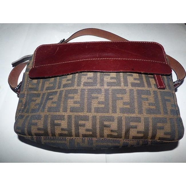 Fendi And Purse Tobacco Zucca Print Leather And Canvas Shoulder Bag