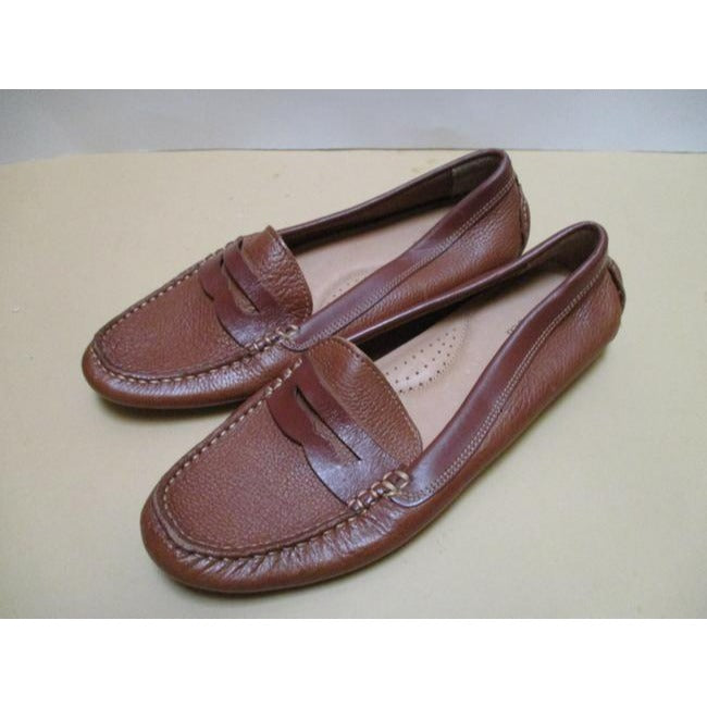 Gh Bass And Co Tan Missy Pebbled Moccasin Loafer Flats Size Us