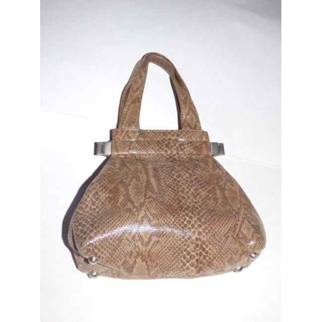 Stuart Weitzman Vintage Pursesdesigner Purses Python Leather In Shades Of Brown Clutch