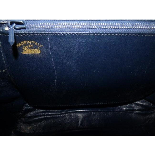 Gucci Vintage Navy Leather Shoulder Bag