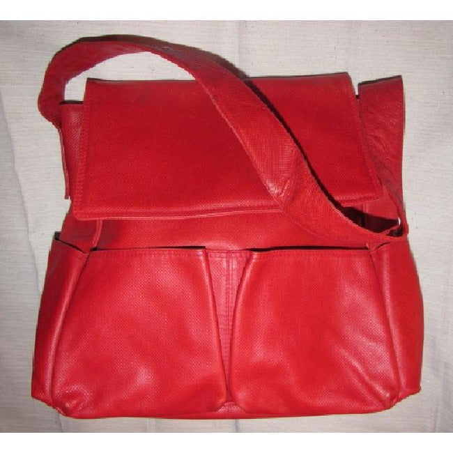 Bottega Veneta Newer Pursesdesigner Purses Textured True Red Leather Satchel