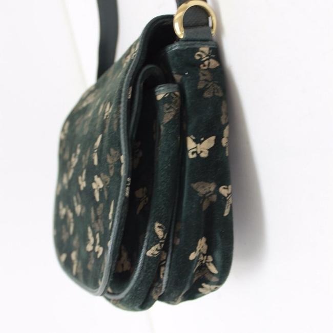 Bottega Veneta Vintage Pursesdesigner Purses Embossed Cream And Dark Green Butterfly Print On Green