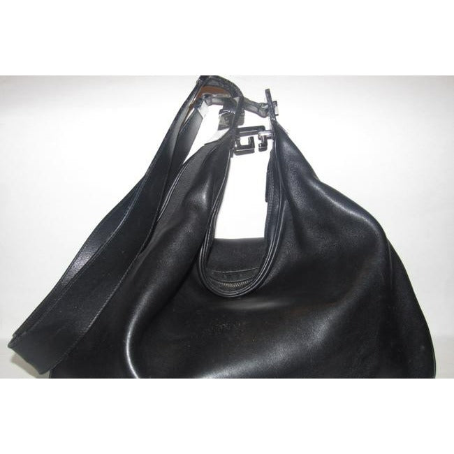 Gucci Shoulder Style With Locking Chrome G Black Leather Hobo Bag