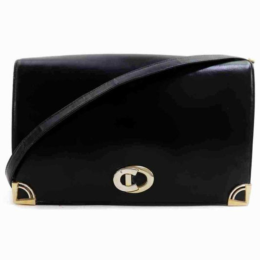 Dior Two Way Purse With Removable Toggle Strap Blacktwo Tone Cd Accents Leather Shoulder Bag