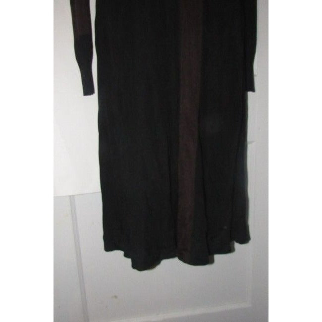 Fendi Brown Velvet And Wool Crepe Color Block Long Casual Maxi Dress