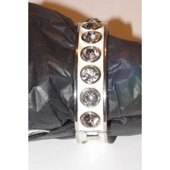 Givenchy Silver Ivory Swarovski Crystals Bracelet