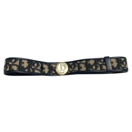 Dior Blue & Black Trotter Print Belt With Two-tone CD Buckle Belt