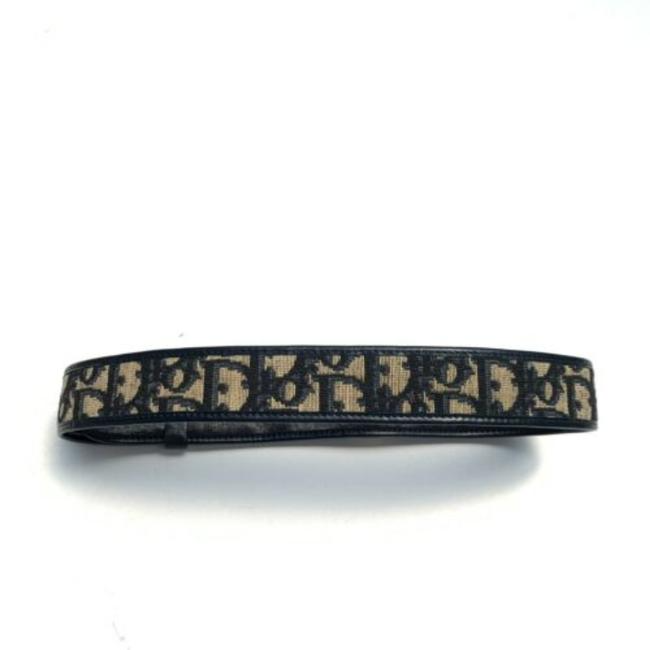 Dior Blue & Black Trotter Print Belt With Two-tone CD Buckle Belt