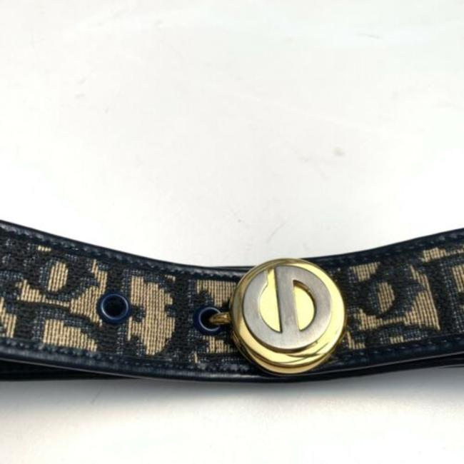 Dior Blue & Black Trotter Print Belt With Two-tone CD Buckle Belt