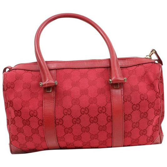 Gucci Boston Red Guccissima Printchrome Leather Satchel